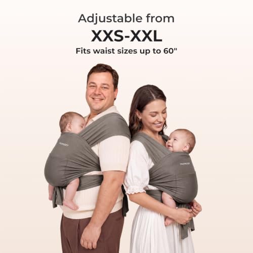 Momcozy Baby Wrap Carrier, Easy-On 2-Piece Design, Newborn to 33 lb - color: Brown