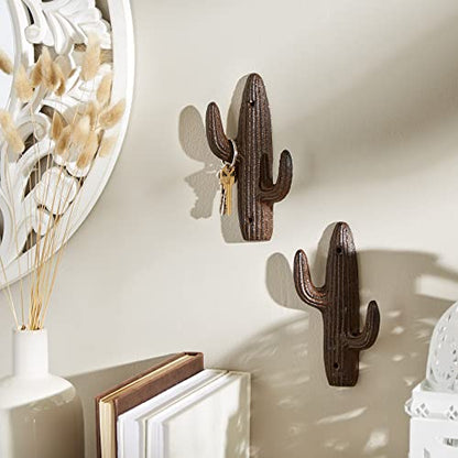 DII Cast Iron Decorative Wall Hook Set, Cactus, 2 Count - size: Cactus