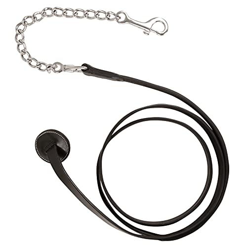 Exion Leather Soft Padded White Halter and Leather Lead with Chain Combo | Adjustable Padded Leather Halter with Snap | Padded Crownpiece | Black/Havana Brown Leather | Horse/Cob/Warmblood/Pony - color: Havana (Choco Brown), size: Pony (Small Size)-Vegeta