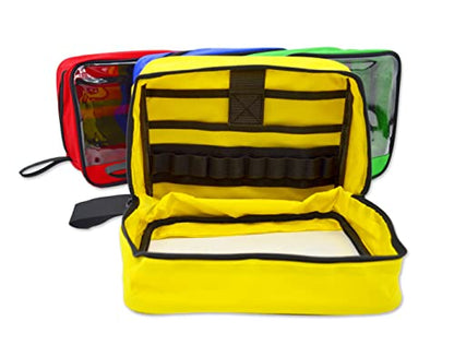 Lightning X Products Premium Color Coded Organizer First Aid Kit Accessory Pouches - Extra Large - Zippered Bag with Transparent Window - Set of 4 for EMT, Trauma, IFAK Medic Kits