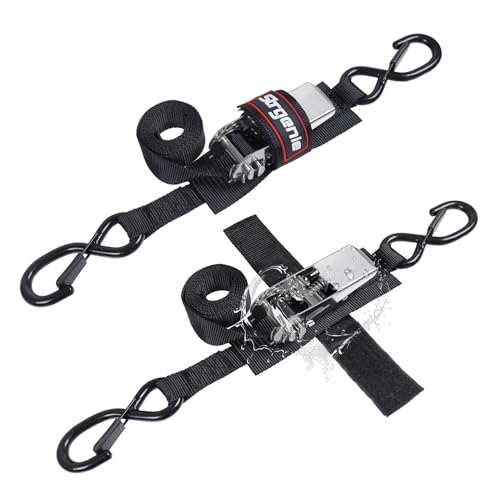 4FT Stainless Steel Transom Tie Down Straps, 2400lbs Load Strength - size: 1" x 4'-Stainless steel