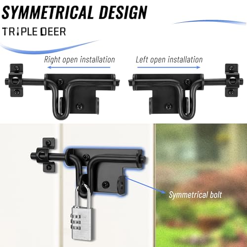 Slide Bolt Gate Latch, Heavy Duty Slide Latches with Padlock Hole, 2 Pack