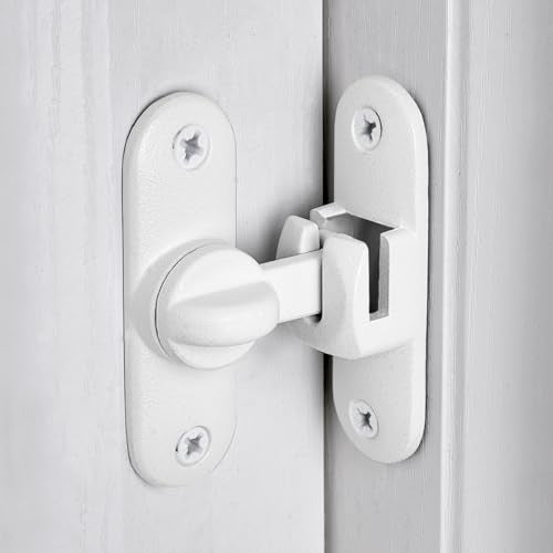 Matte White 90/180 Degree Barn Door Latches,Flip Gate Lock - color: Matte White