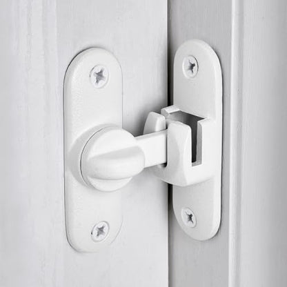 Matte White 90/180 Degree Barn Door Latches,Flip Gate Lock - color: Matte White