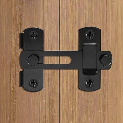 4 Pcs 180 Degree Flip Sliding Barn Door Lock Black Latch Bolt | Gate Pet Door Bathroom Garage Window Sliding Door Lock Buckle - size: 4INCH-4PCS
