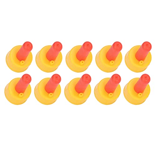 Lamb Feeding Nursing Nipple, Portable Vented Milk Feeder for Lambs Dogs Foals Silicone Plastic Red Yellow 5.5 x 3 cm 10 Pieces