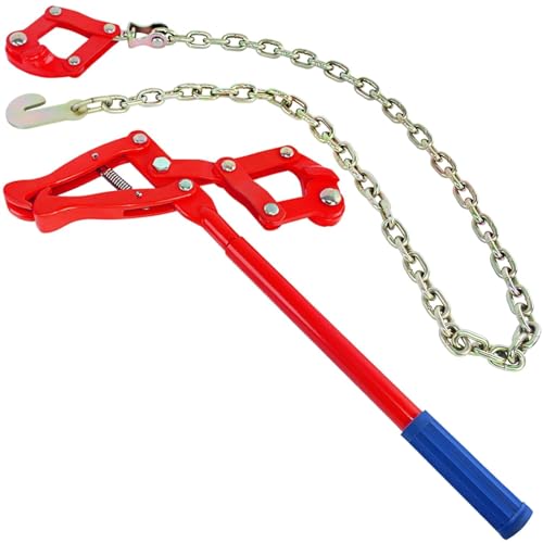 Barbed Wire Fence Stretcher, Steel 47.25" Chain Link Fence Strainer | Chain Link Puller Labor-Saving Lever Design Capacity 2200lbs - color: Red