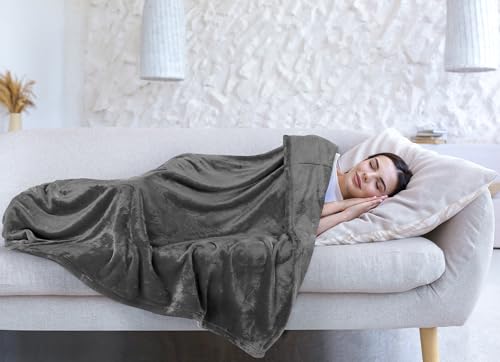 Utopia Bedding Soft Fleece Bed Blanket Throw XL Size Grey (50x70 Inch) - color: Grey, size: Throw XL (50x70 Inch)