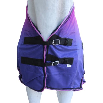 72" Horse Mesh Lightweight Breathable Summer Spring Sheet Bellyband 73439 - color: Purple Pink Ombre, size: 72 inches