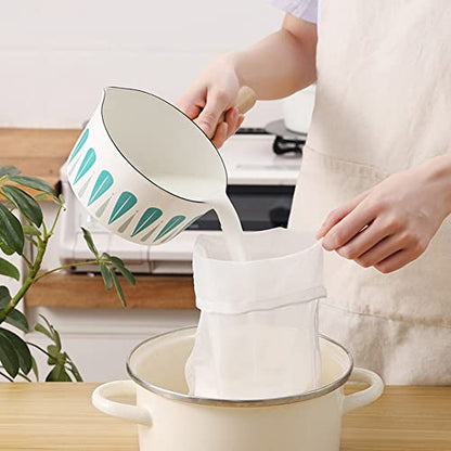 6 Pieces Nut Milk Bags Nylon Food Strainer Bags 200 Micron Milk Filter Bag Nylon Straining Bag Fine Mesh Nut Milk Bag Fine Mesh Filter Bag Coffee Filter Bag Tea Filter Bag(White, 6x8 inch)