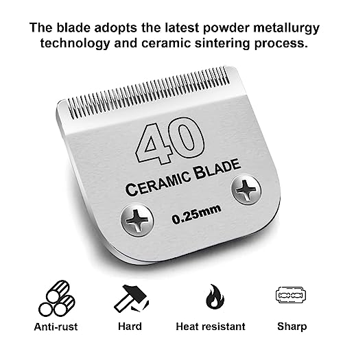 #40 Blade Dog Grooming Blades Compatible with Andis/Wahl/Oster Clippers - color: 2pc 40:1/100''(0.25mm)