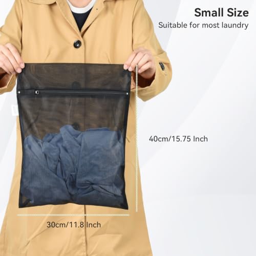 OTraki Black Delicate Laundry Bag with 4 CM Elastic Band 2 Pack 12×16 Inch - size: 12×16 Inch