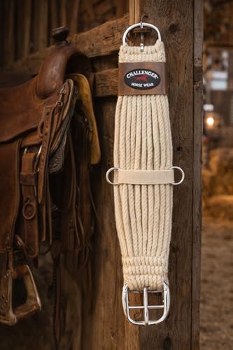 Horse Western 27 Strand Double Weave Tan Mohair Roper Cinch 97RT07 - color: Cream, size: 32" L x 7" W