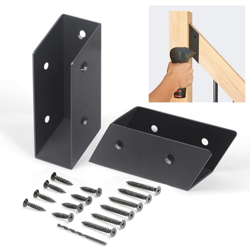 8 Pair(16pack) 30° Stair Stainless Steels Deck Railing Bracket Connectors, for 2x4 (Actually 1 ½" x 3 ½") Wood Deck Railing Post to handrail Connection (Matte Black) - size: Angles 30°