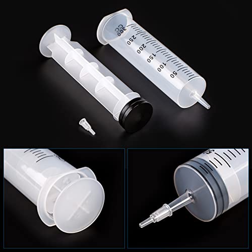 300ml/cc Syringes with Tube 40 Inch Handy Plastic Tubing and Adapter Tip - size: 300ML/CC