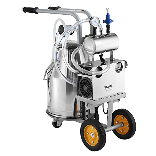 VEVOR Electric Cow Milking Machine 6.6 Gal/25 L Milker 304 Stainless Steel - size: 25 L