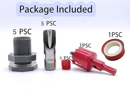 5 Pcs Automatic Pig Nipple Waterer for Barrel Kit
