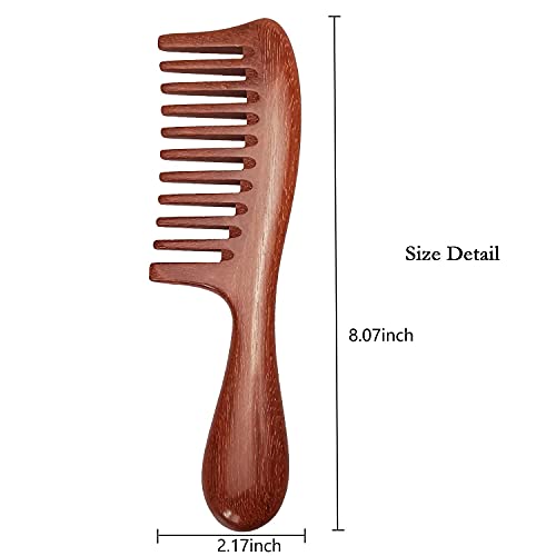 Louise Maelys Red Sandalwood Wide Tooth Comb For Curly Hair - color: Red Sandalwood