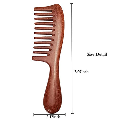 Louise Maelys Red Sandalwood Wide Tooth Comb For Curly Hair - color: Red Sandalwood