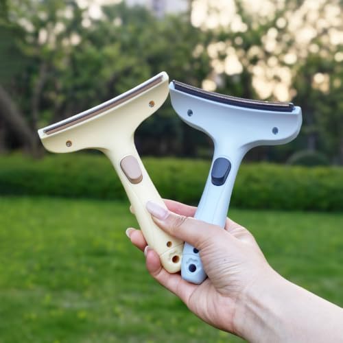 Professional Pet Deshedding Brush for Loose Undercoat Fur, Pet Grooming Comb for Long & Short Haired Dogs Cats, Gentle Skin Friendly - color: yellow
