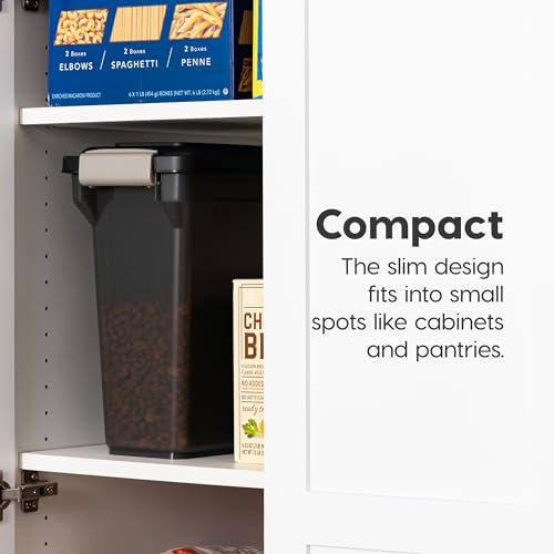 IRIS USA Dog Food Storage Container, Up to 13 lbs, Smoke, Made in USA - color: Smoke, size: 13 lbs