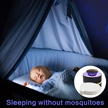 Qualirey 144 Sheets Refill Glue Boards Mosquito Trap Indoor Flea Trap Refills Fly Glue Boards Discs Indoor Insect Trap 4.33 Inch Fits Most Models Mosquito Killer Lamp