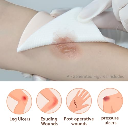 Ourmed Soft Flex Silicone Foam Dressings(6"x 6", Pack of 10) Sterile, Highly Absorbent, Waterproof, No Border, Wound Care for Bed Sores, Pressure Ulcers - size: 6x 6 Inch with no border