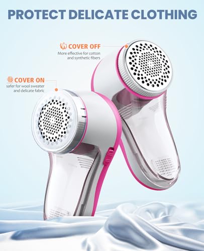 POPCHOSE Fabric Shaver, Lint Shaver with 6-Leaf Blade, Rechargeable - color: Pink