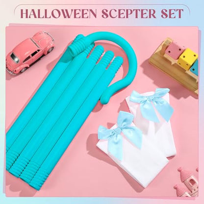 Jiuguva Halloween Costume Accessory Plastic Prop Staff Cane Women's Halloween Shepherd's Crook Costume Set - color: Blue