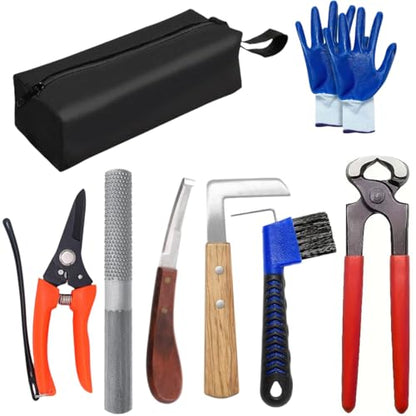 10 inch Farrier Tool Kits, 8 Piece, Horse Goat Hoof Trimmers