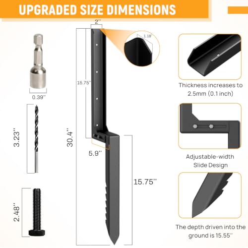 2PCS Fence Post Repair Kit with Serrated Design & Adjustable Width