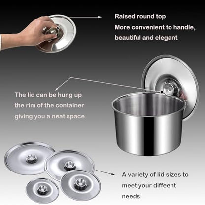 6.3in Milk Pot Lid, Stainless Steel Cover Bowl,Universal Lid for Pots | Small Mini Pan Lid, Bowl Covers, Reusable with Handle,Oven Safe,16CM - size: 16CM