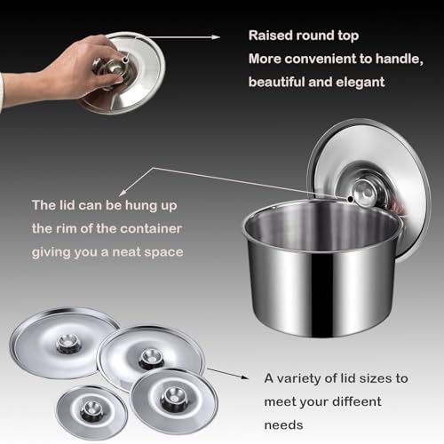 Universal Lid, Cover Bowl, Mini Pan Lid, Milk Pot Lid, 4.7Inch/12cm | 2Pcs Stainless Steel Cookware Lid Replacement Accessories for Skillets Frying Pans - size: 12CM