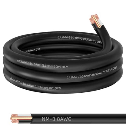 XMK 15ft NM-B 8/3 Wire with Ground,8 Gauge 3 Conductor Wire,8-3 Copper 8AWG - size: 15ft, style: 8 AWG-3 Conductor w/ Ground