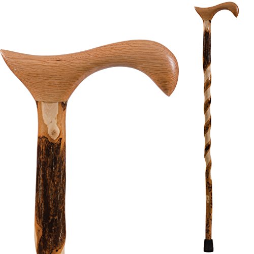 Brazos Wooden Walking Canes for Men and Women, Stable Walking Sticks for Seniors, Made in The USA - size: 37 Inch, style: Derby Hickory