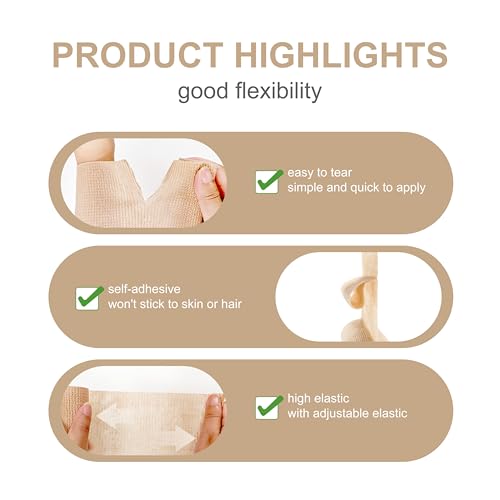 onida 4" X 5yd Self Adhesive Bandage Wrap Non-Woven Elastic Sports Tape - color: Brown