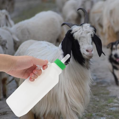 Totority Goat Bottle Nipples 6 Pack Sheep Feeder Bottle Nipples for Lambs Calves & Newborn Livestock Silicone Nursing Teats with Milk Flow Valve for Barn Feeding