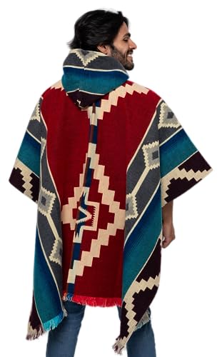 Alpaca Land, Handmade Ecuadorean Alpaca Wool Ponchos - color: Red Otavalo