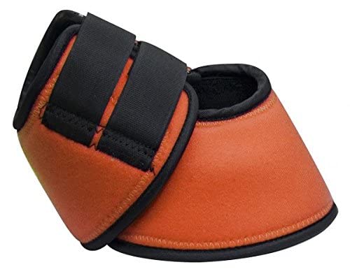Showman No-Turn Neoprene Bell Boots - color: Orange, size: Medium