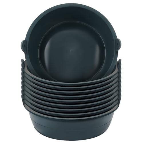 Sadnyy 5 Pcs Feed Pan 0.75 Gallon/3 Quart Utility Horse Feed Bucket Livestock Feeder Tubs Ox Tendon Bowl for Horses Dog Cats Goats Chicken Dust Bath - size: 0.75 Gallon/3 Quart