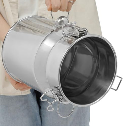 1.32Gal Stainless Steel Milk Can Milk Jug with Lid Sealed Wine Pail Bucket Heavy Duty Transport Barrel Liquid Storage Container for Home, Farm (5L/1.32Gal 201 SS) - size: 5L/1.32Gal 201 SS