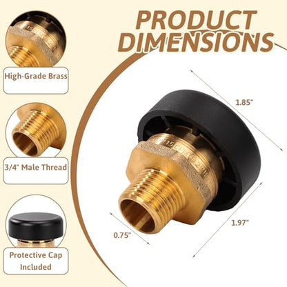 Vacuum Relief Valve 3/4 Inch Low Profile Water Service | for Water and Heater Tanks Brass Leak Proof