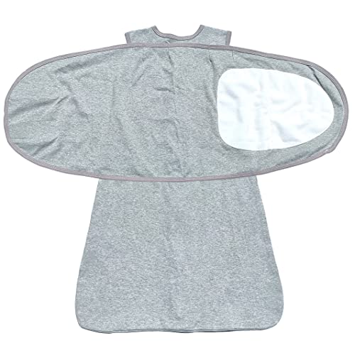 Swaddle Sack for Baby 3-Ways Adjustable Swaddling Sleeping Bag Cotton Wearable Blanket for Newborn Boys and Girls, 4 Season, 3-9 Months (Gray) - color: Gray