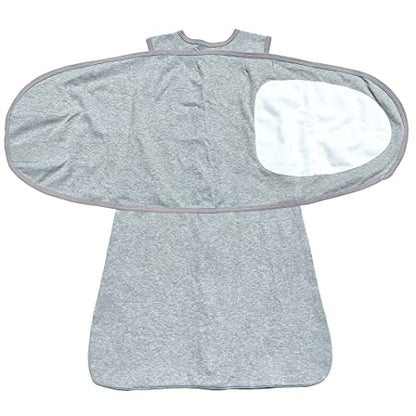 Swaddle Sack for Baby 3-Ways Adjustable Swaddling Sleeping Bag Cotton Wearable Blanket for Newborn Boys and Girls, 4 Season, 3-9 Months (Gray) - color: Gray