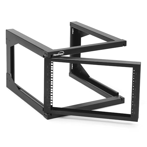 NavePoint 6U Server Rack with Swing Gate - Wall Mount Rack for 19 Inch IT & AV Equipment - 24' Deep, Black - size: 6U - 24in Deep