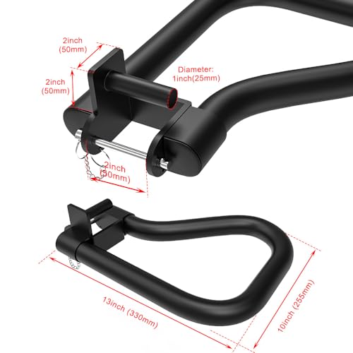 SELEWARE Dip Bar Attachment for Power Rack, 2 x 2 Tube, Multi Grip Handle - color: Solid Dip Bar Attachment for 1" Hole of 2x2 inch Rack
