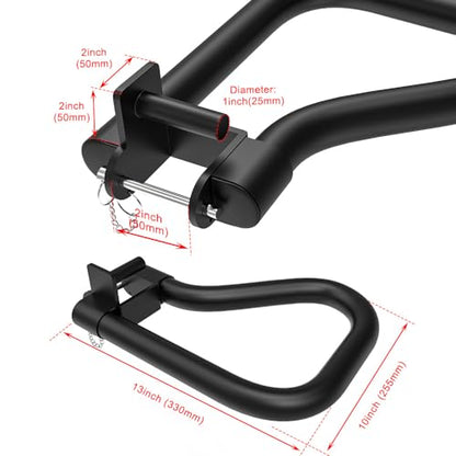 SELEWARE Dip Bar Attachment for Power Rack, 2 x 2 Tube, Multi Grip Handle - color: Solid Dip Bar Attachment for 1" Hole of 2x2 inch Rack