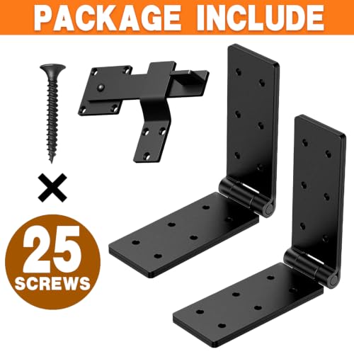 Heavy Duty Gate Hinge and Latch Set 2Pcs 270° for Wood Fence | Strap Hinge for Shed,Farm,Barn,Backyard Door – Adjustable Outdoor Rust‑Resistant Farm Gate Hardware Kit with Screws