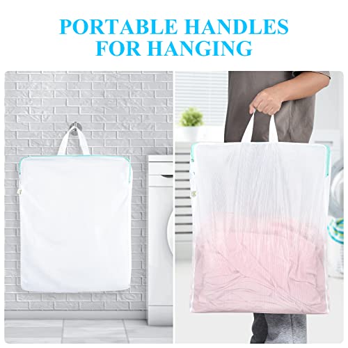 OTraki 20x24 Inch Laundry Bags Mesh Wash Bags 2 Pack Delicates Bag Lingerie Socks Sweater Washing Machine Mesh Laundry Bags for Travel Camping Don't Drying, Melting 140-176℉, White - size: 20 x 24inch