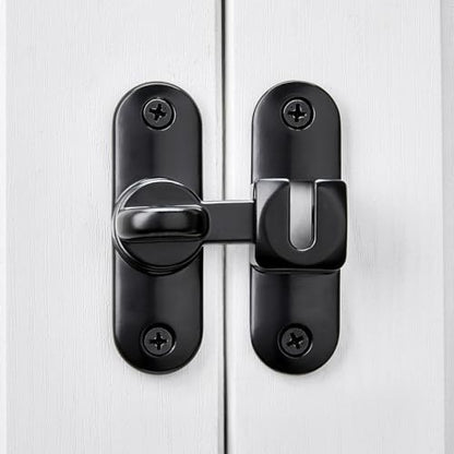 Black 90/180 Degree Barn Door Latches,Flip Gate Lock - color: Black